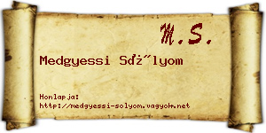 Medgyessi Sólyom névjegykártya